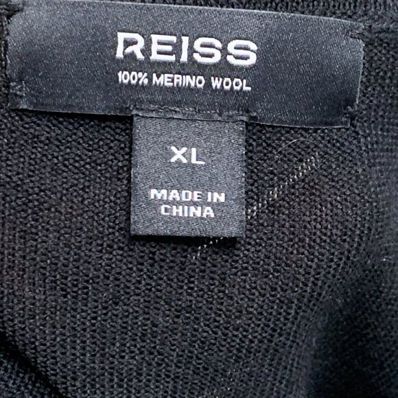 Reiss 100% Merino Wool Crewneck Sweater – Black – Size XL - Picture 6 of 7